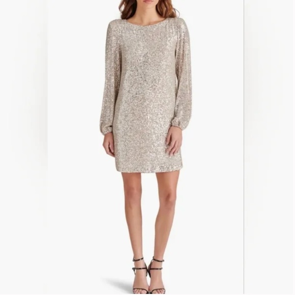 Champange Sequinned Sheath Dress by Betsy Johnson - Picture 5 of 5